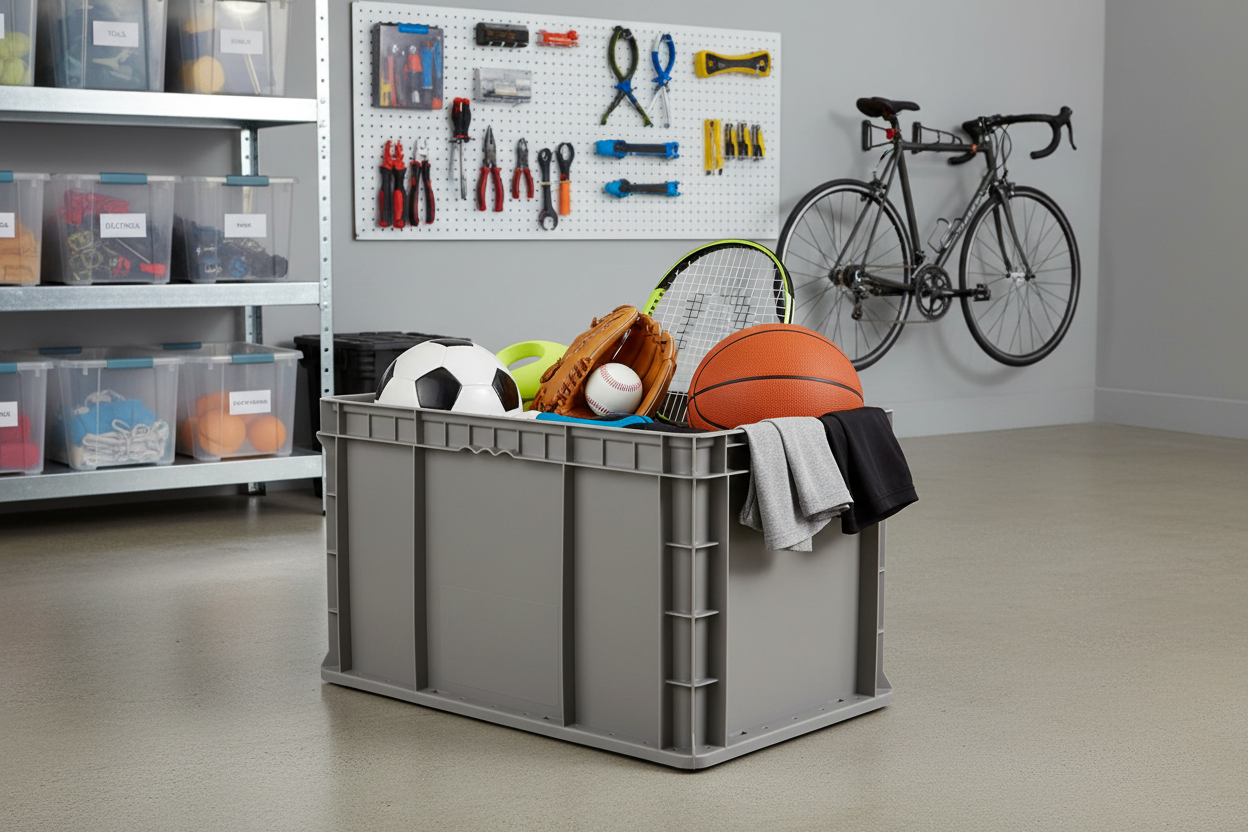 Hudson Exchange 24 x 15 x 14.5" (17.2 Gallon) Straight Wall Handled Storage Container Tote