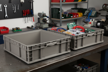 Hudson Exchange 24 x 22 x 7.5" (12.7 Gallon) Straight Wall Handled Storage Container Tote