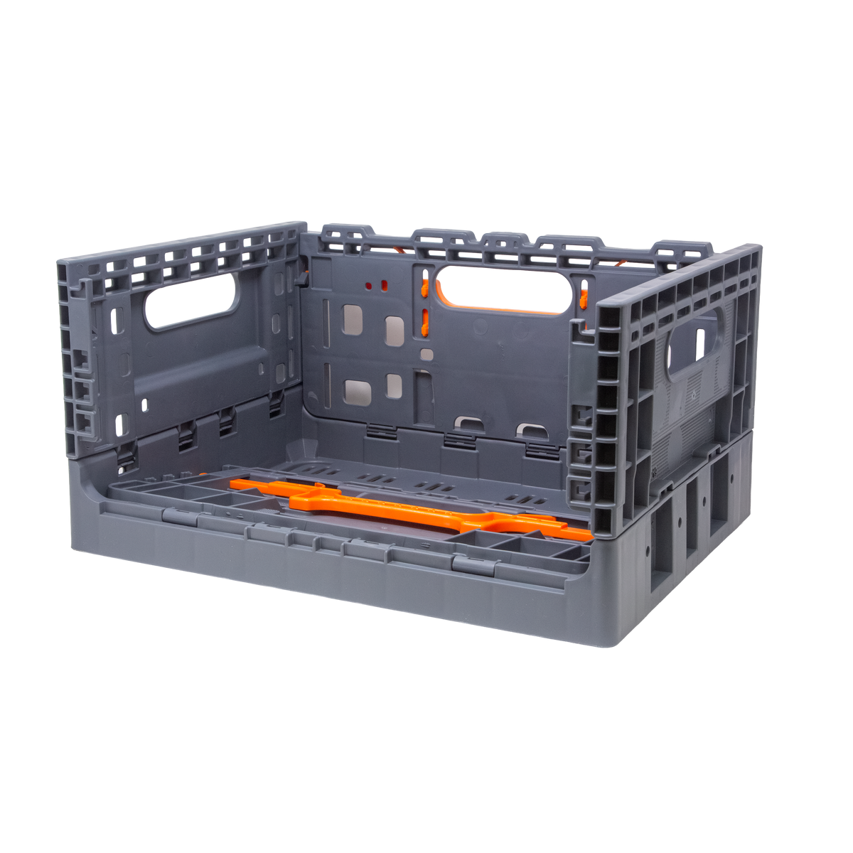 14 x 11 x 7.5" (4 Gallon) Collapsible Straight Wall Handled Storage Container Tote