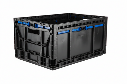 24 x 16 x 11" (15.2 Gallon) Collapsible Straight Wall Handled Storage Container Tote