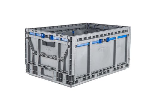 Hudson Exchange 24 x 16 x 11" (15.2 Gallon) Collapsible Straight Wall Handled Storage Container Tote