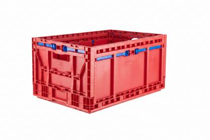 24 x 16 x 11" (15.2 Gallon) Collapsible Straight Wall Handled Storage Container Tote