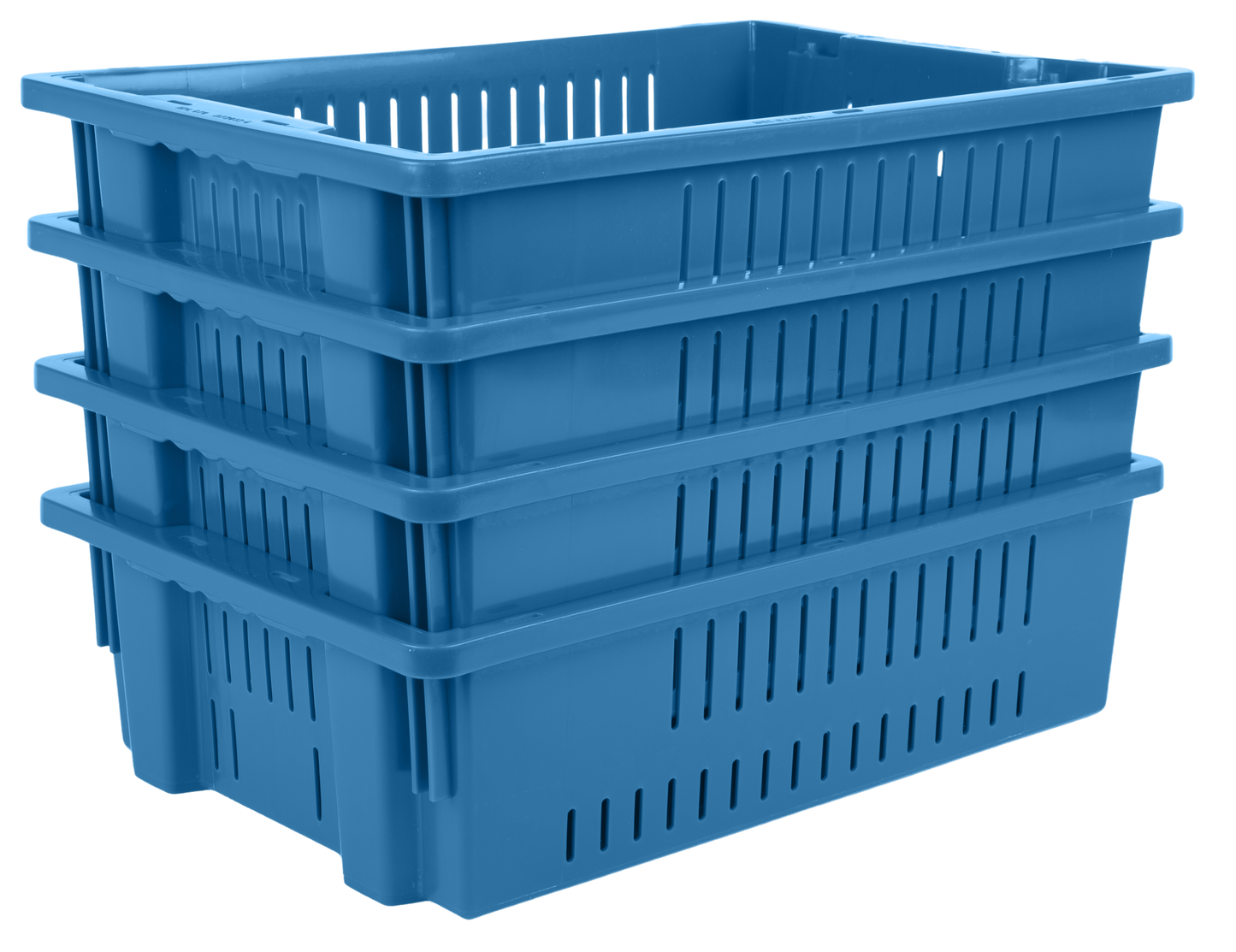 20 x 13 x 5.6" (4.5 Gallon) Agricultural Vented Crate Handled Storage Container Tote