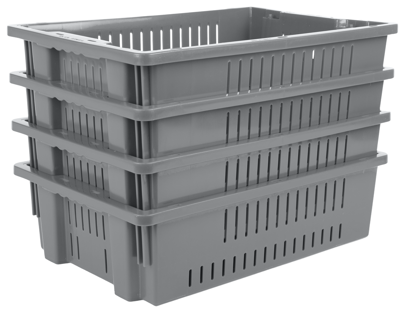 20 x 13 x 5.6" (4.5 Gallon) Agricultural Vented Crate Handled Storage Container Tote