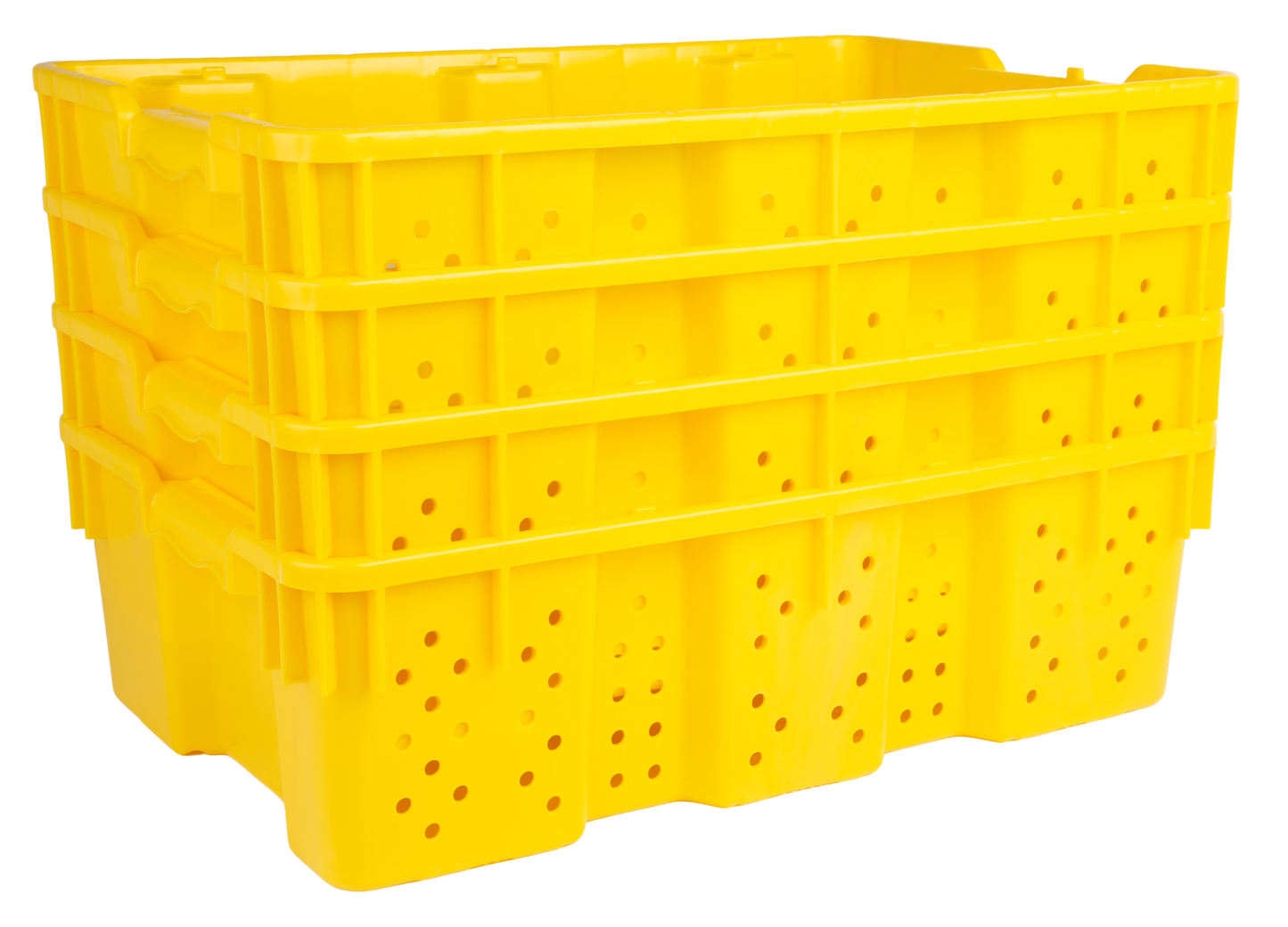 Hudson Exchange 24 x 16 x 7.3" (7.5 Gallon) Agricultural Vented Crate Handled Storage Container Tote