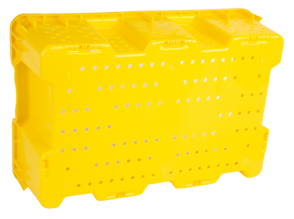 24 x 16 x 7.3" (7.5 Gallon) Agricultural Vented Crate Handled Storage Container Tote