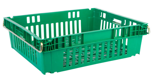 Hudson Exchange 24 x 20 x 6.8" (10.4 Gallon) Agricultural Vented Crate Handled Storage Container Tote With 2-Position Metal Bail