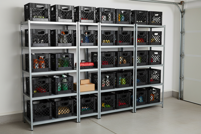 Hudson Exchange 13 x 13 x 11" (16 Quart) Mesh Milk Crate Handled Storage Container Tote, Black