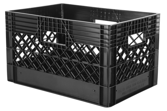 Hudson Exchange 19 x 13 x 11" (24 Quart) Mesh Milk Crate Handled Storage Container Tote, Black