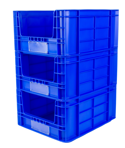 Hudson Exchange 19.5 x 15.75 x 9.25 (35 liter) Industrial Stackable Hopper Pick-Bin Container, Blue