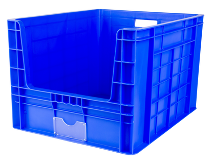 Hudson Exchange 24 x 19.75 x 15.875 (95 liter) Industrial Stackable Hopper Pick-Bin Container, Blue