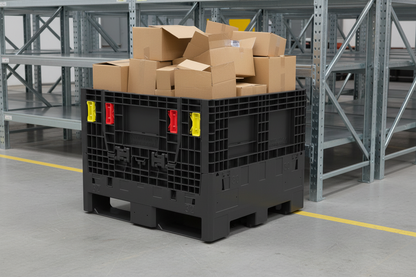 Hudson Exchange 32x30x34" (1800 lb Capacity) Collapsible Bulk Container, Black