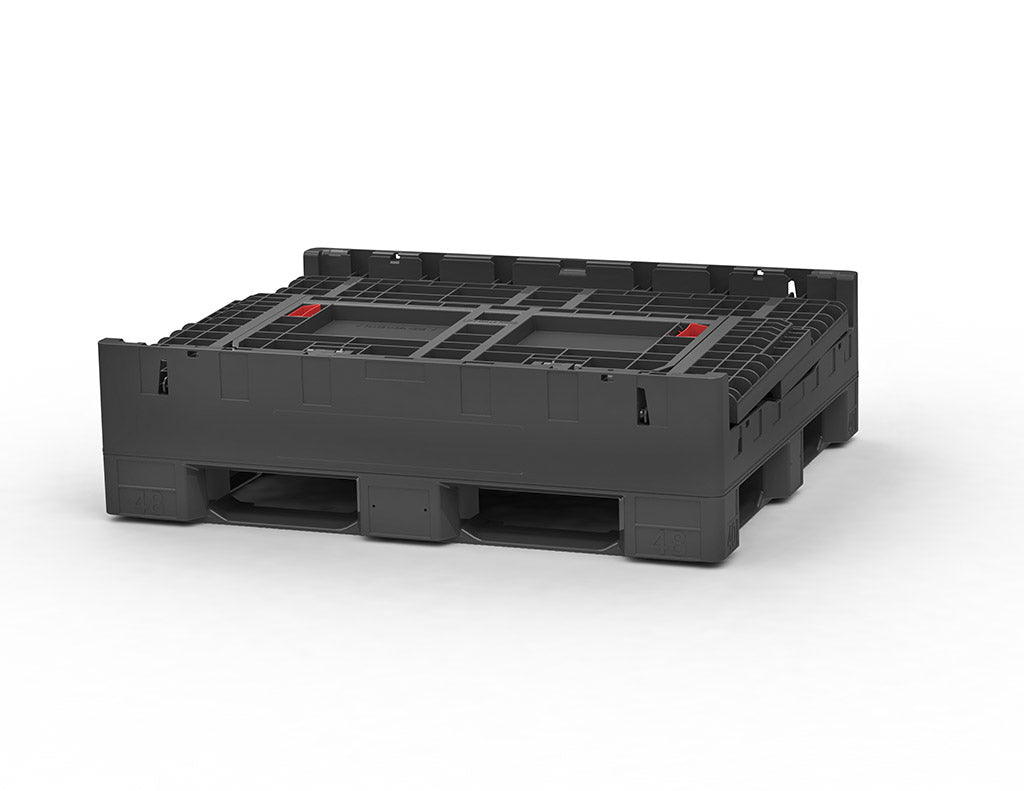 Hudson Exchange 48x40x34" (1800 lb Capacity) Collapsible Bulk Container, Gray