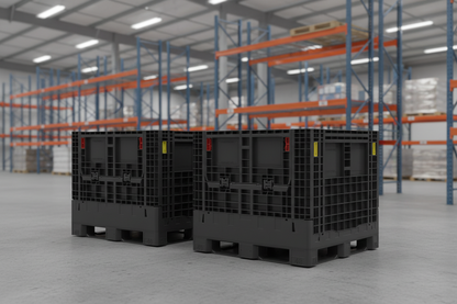 Hudson Exchange 48x40x34" (1800 lb Capacity) Collapsible Bulk Container, Gray