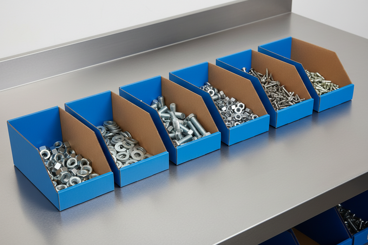 6x12x5.5" (25 Pack) Corrugated Parts Bin Box