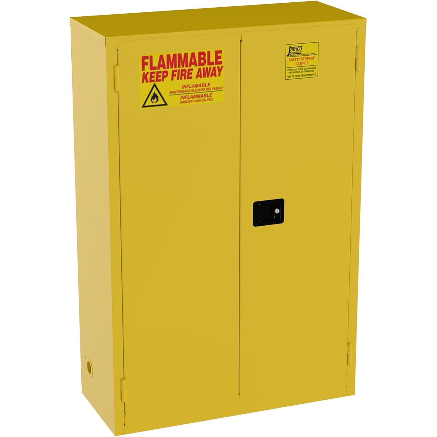 Jamco BS45 43x18x65" (45 Gallon) Safety Steel Metal Flammable Liquid Storage Cabinet with Lockable Self Closing Doors, Non Forkliftable