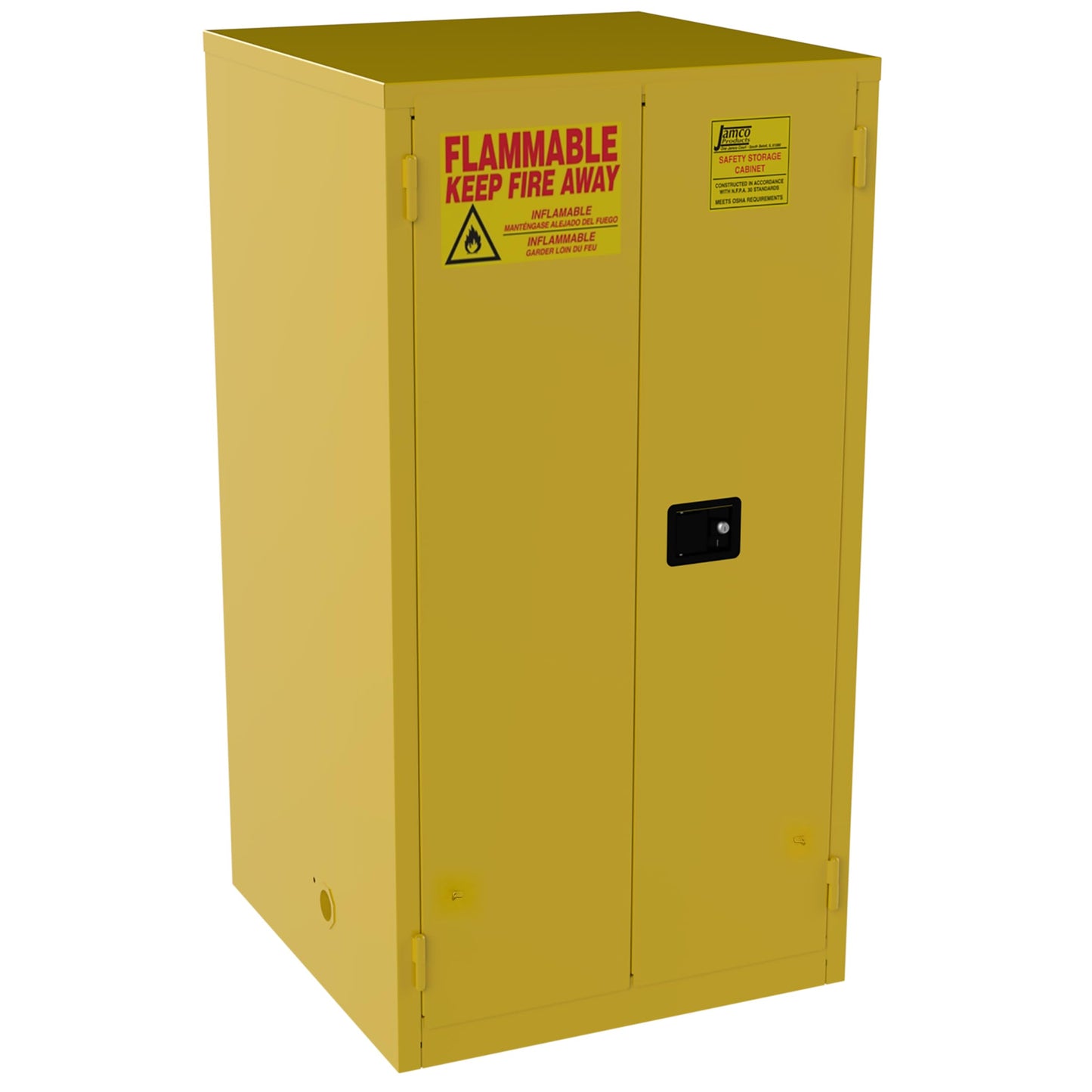 Jamco BS60 34x34x65" (60 Gallon) Safety Steel Metal Flammable Liquid Storage Cabinet with Lockable Self Closing Doors, Non Forkliftable