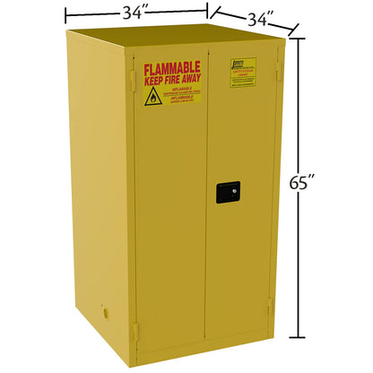 Jamco BS60 34x34x65" (60 Gallon) Safety Steel Metal Flammable Liquid Storage Cabinet with Lockable Self Closing Doors, Non Forkliftable