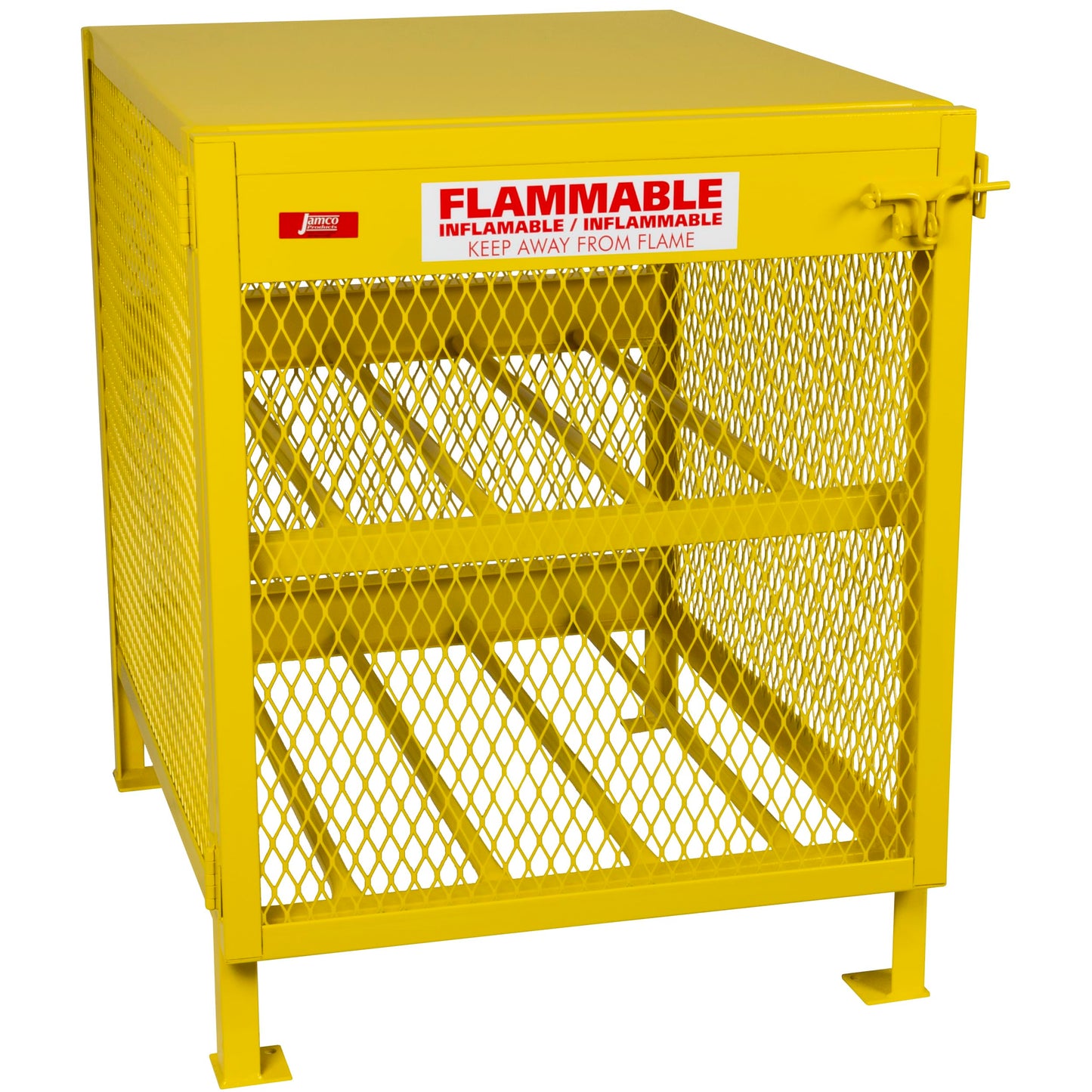 Jamco CH040 33x40x40" (4 Cylinder) Safety Steel Mesh Metal Flammable Horizontal Storage Cylinder Cabinet for Gas & Propane