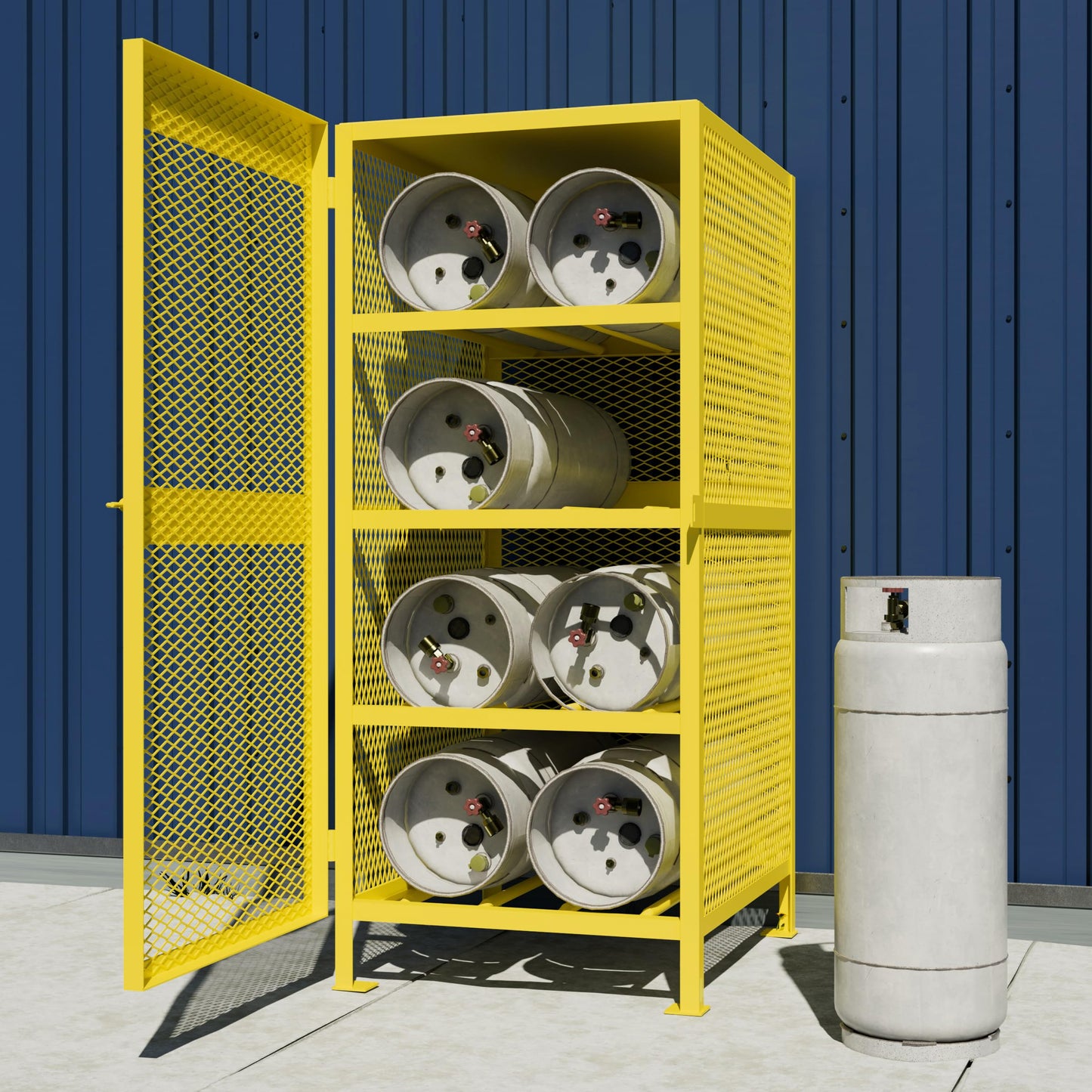 Jamco CH080 33x40x71" (8 Cylinder) Safety Steel Mesh Metal Flammable Horizontal Storage Cylinder Cabinet for Gas & Propane