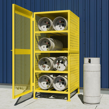 Jamco CH080 33x40x71" (8 Cylinder) Safety Steel Mesh Metal Flammable Horizontal Storage Cylinder Cabinet for Gas & Propane