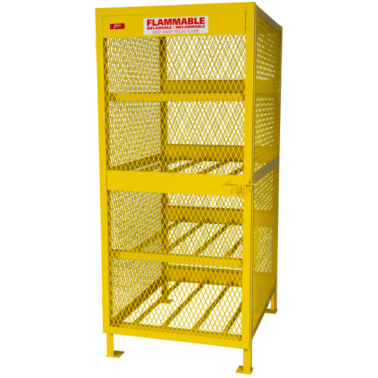 Jamco CH080 33x40x71" (8 Cylinder) Safety Steel Mesh Metal Flammable Horizontal Storage Cylinder Cabinet for Gas & Propane
