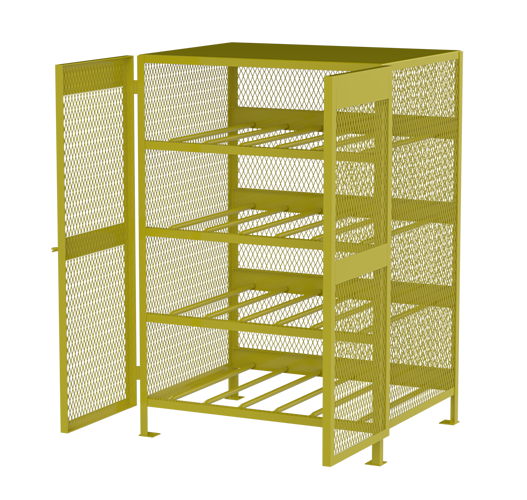 Jamco CH120 50x40x71" (12 Cylinder) Safety Steel Mesh Metal Flammable Horizontal Storage Cylinder Cabinet for Gas & Propane