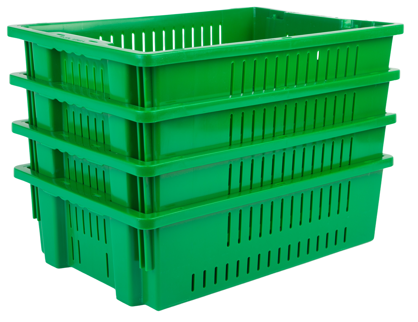 20 x 13 x 5.6" (4.5 Gallon) Agricultural Vented Crate Handled Storage Container Tote